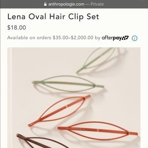 Anthropologie Lena Hair Clip Set in Moss